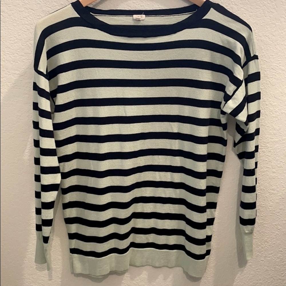 Mint and Navy striped sweater